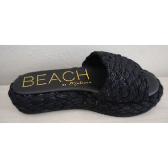 BEACH x Matisse Women's Sz 7M Black Caspia Platform Casual Slip-On Sandals - Picture 4 of 12